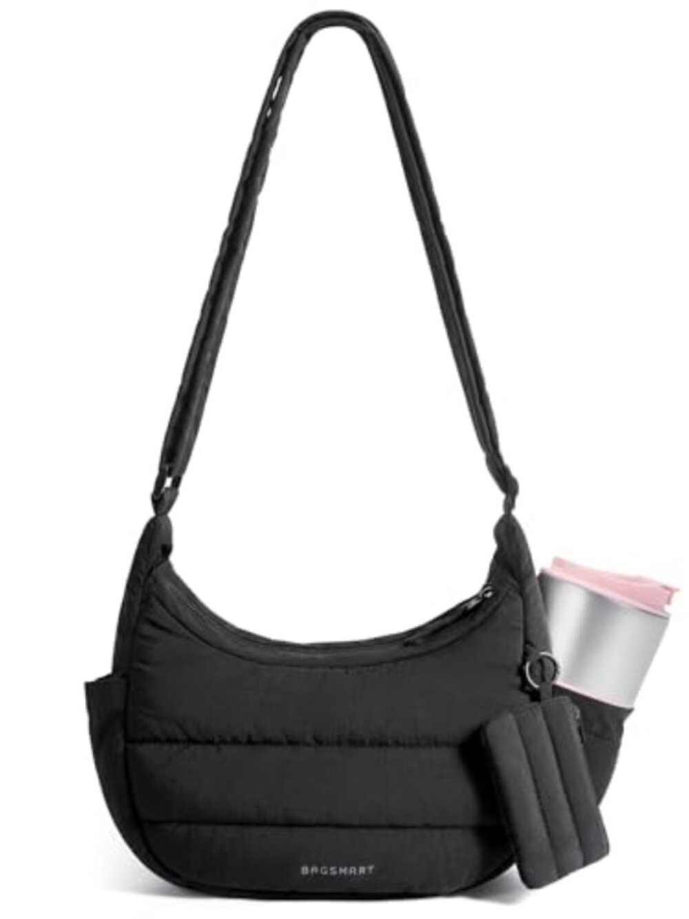 Quilted Puffer Hobo Shoulder Bag Crossbody with Card Pouch Lightweight